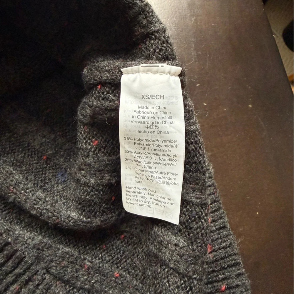 Madewell Womens Ribbed Charcoal Mock Neck Long Sleeve Sweater Dress XS - Picture 5 of 8